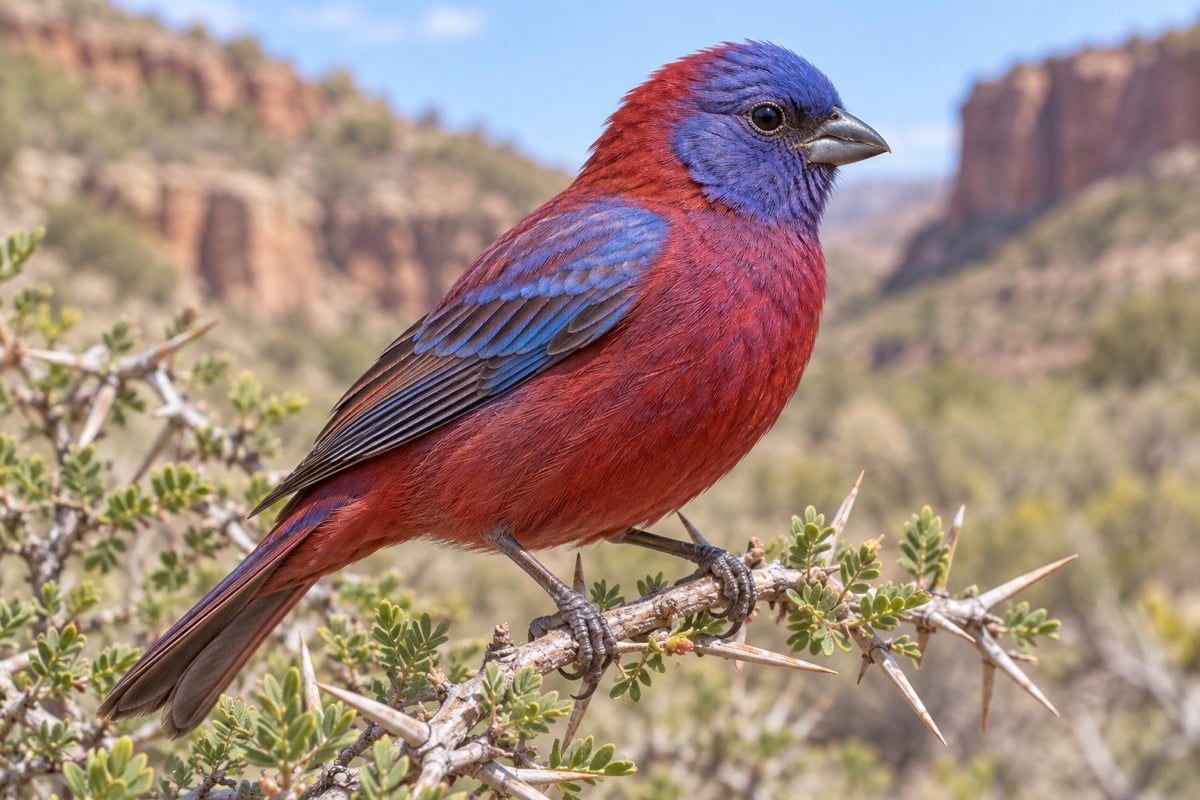Varied Bunting in its natural habitat