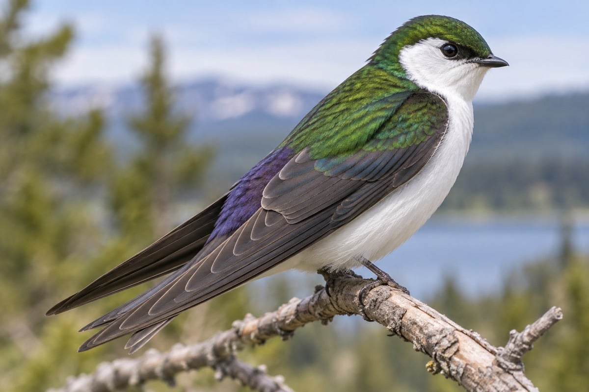 Violet-green Swallow in its natural habitat