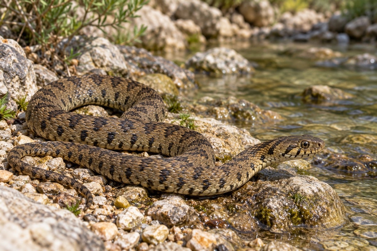 Viperine Water Snake in its natural habitat
