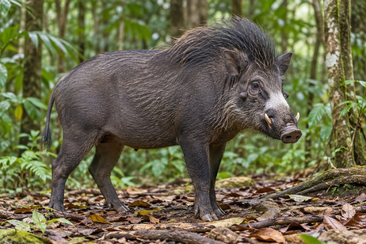 Visayan Warty Pig in its natural habitat