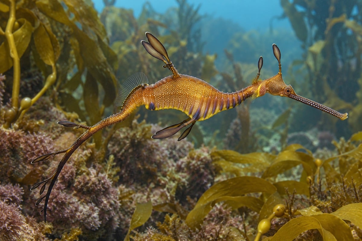 Weedy Seadragon in its natural habitat