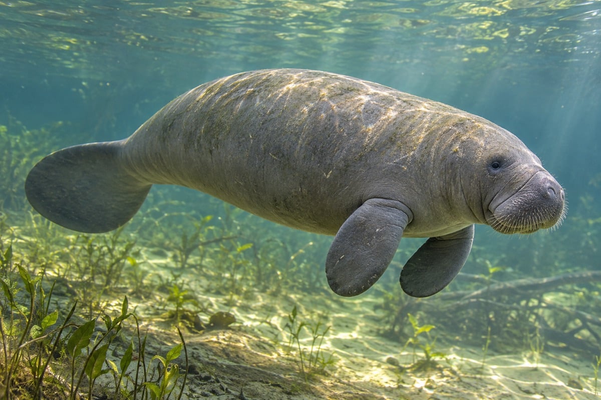 West African Manatee in its natural habitat