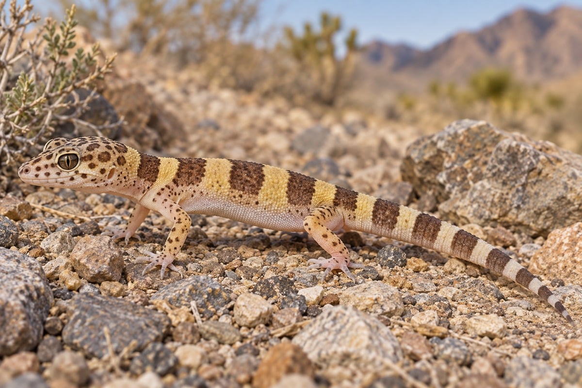 Western Banded Gecko in its natural habitat