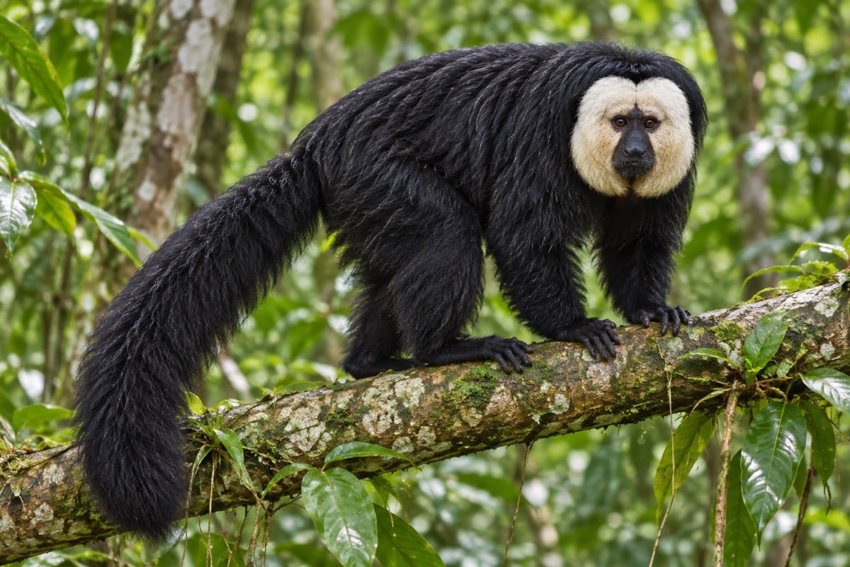 White-faced Saki in its natural habitat