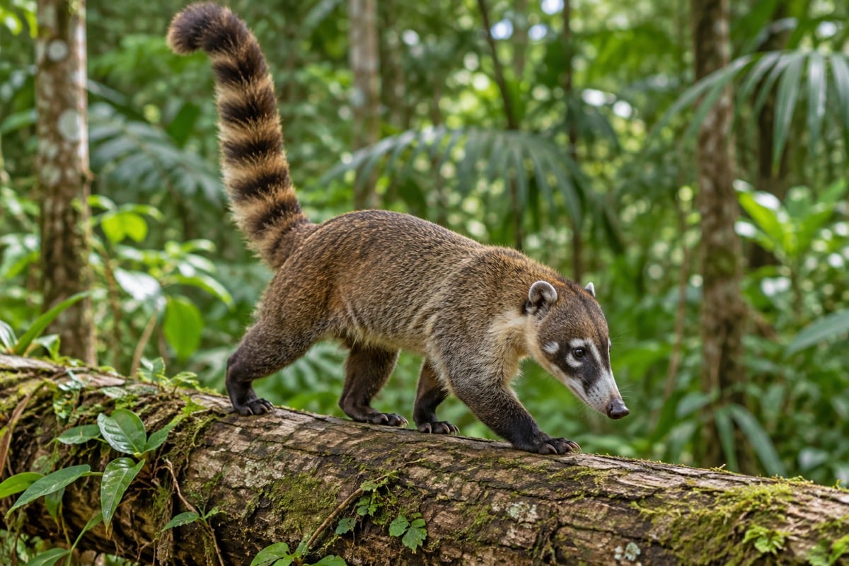 White-nosed Coati in its natural habitat
