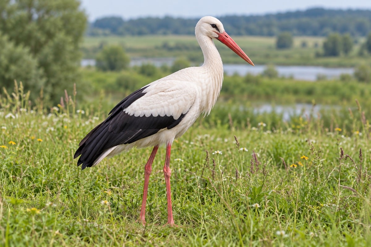 White Stork in its natural habitat