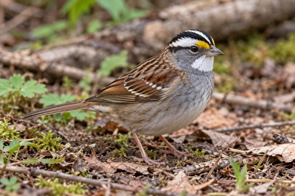 White-throated Sparrow in its natural habitat