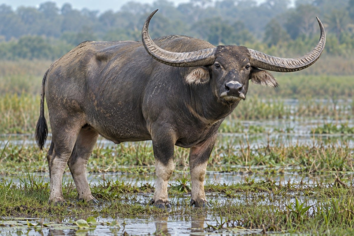 Wild Water Buffalo in its natural habitat