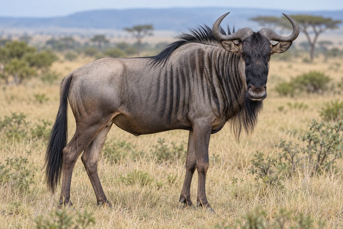 Wildebeest (Blue Wildebeest) in its natural habitat
