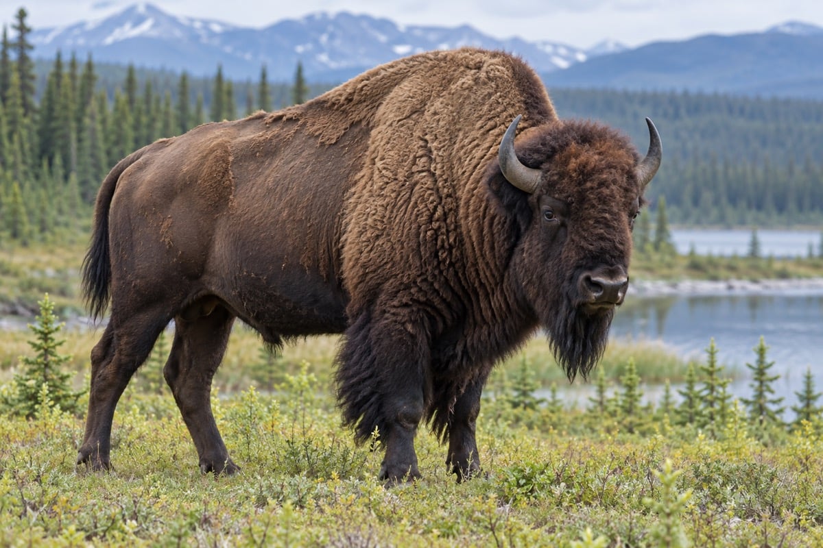 Wood Bison in its natural habitat