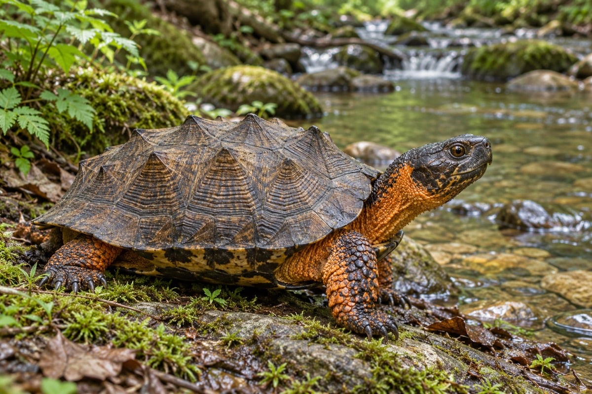 Wood Turtle in its natural habitat