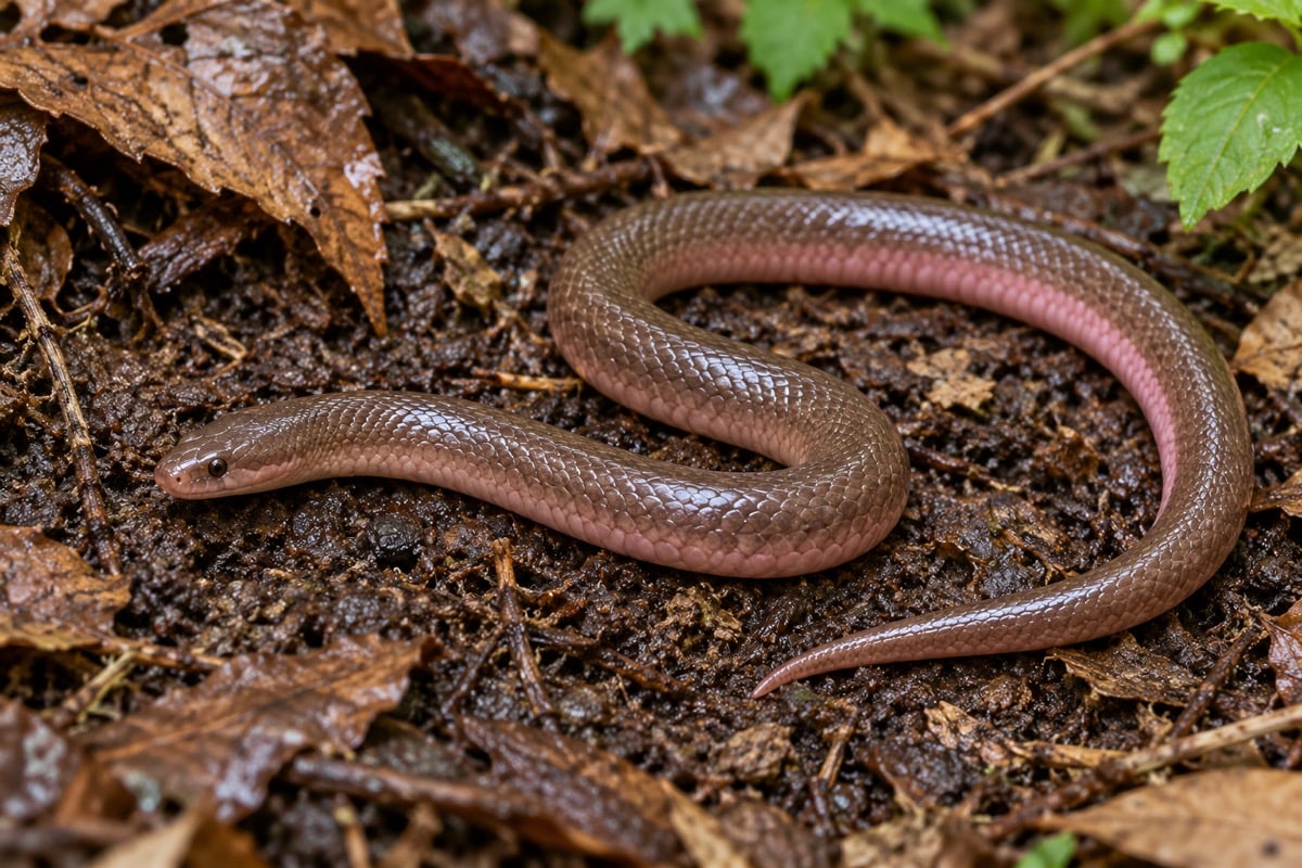 Worm Snake in its natural habitat