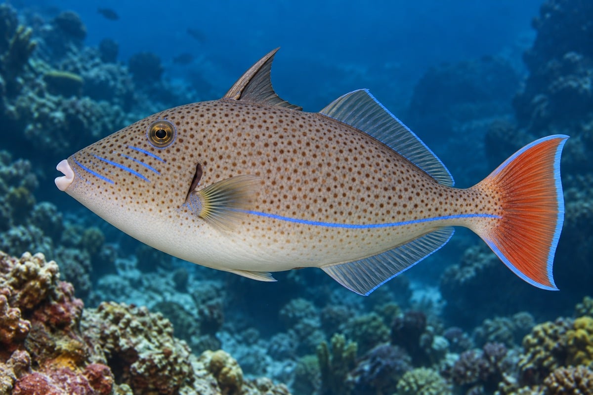 Xanthichthys caeruleolineatus (Outrigger Triggerfish) in its natural habitat
