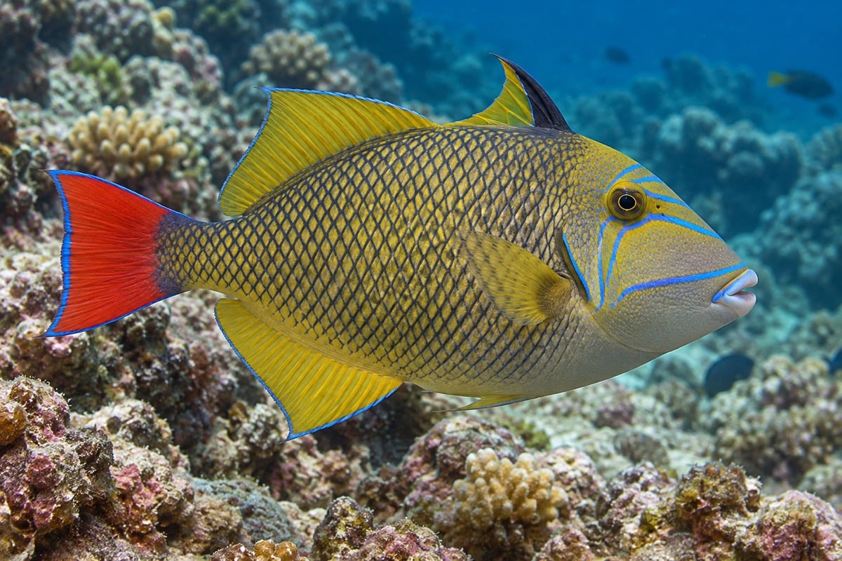 Xanthichthys mento (Crosshatch Triggerfish) in its natural habitat