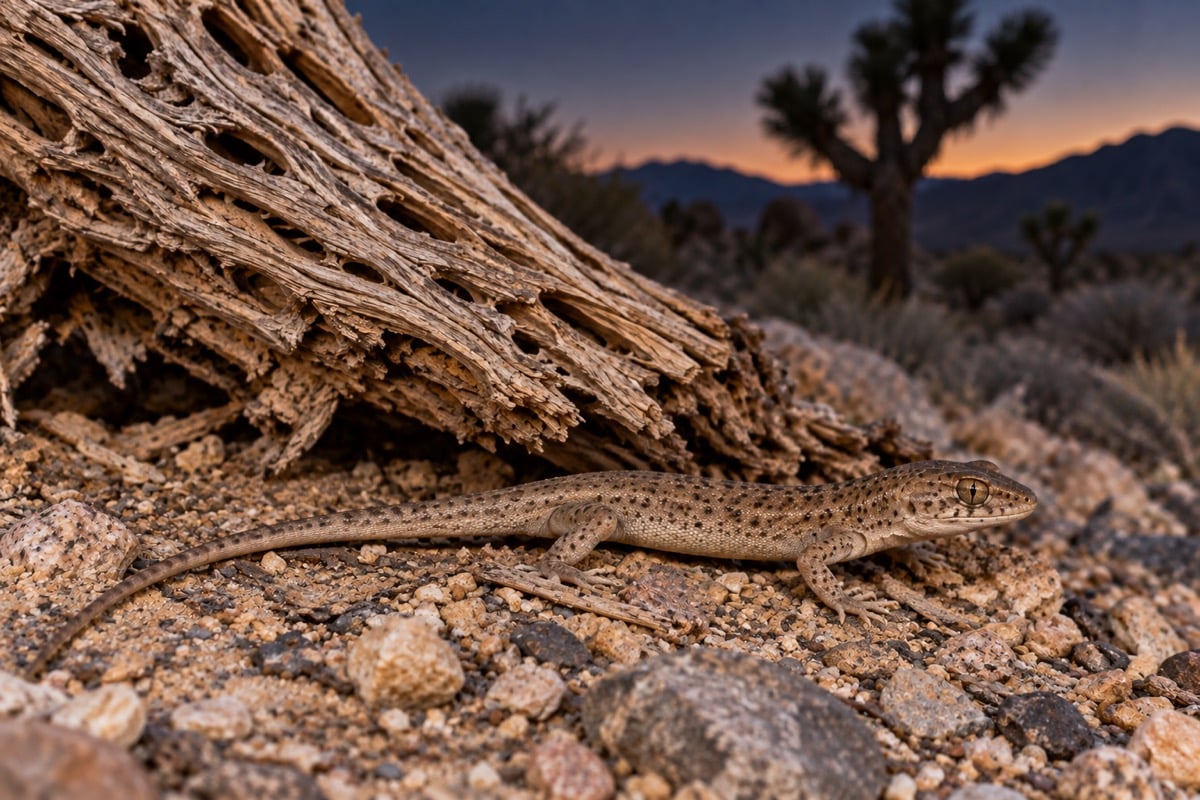 Xantusia vigilis (Desert Night Lizard) in its natural habitat