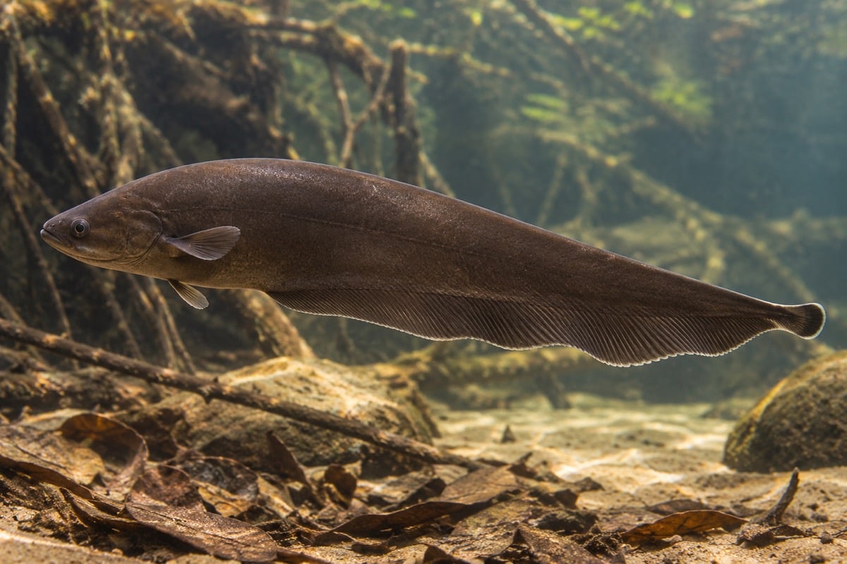 Xenomystus nigri (African Knifefish) in its natural habitat