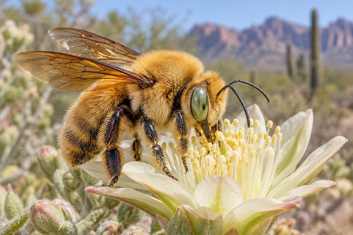 Xylocopa sonorina (Valley Carpenter Bee) in its natural habitat