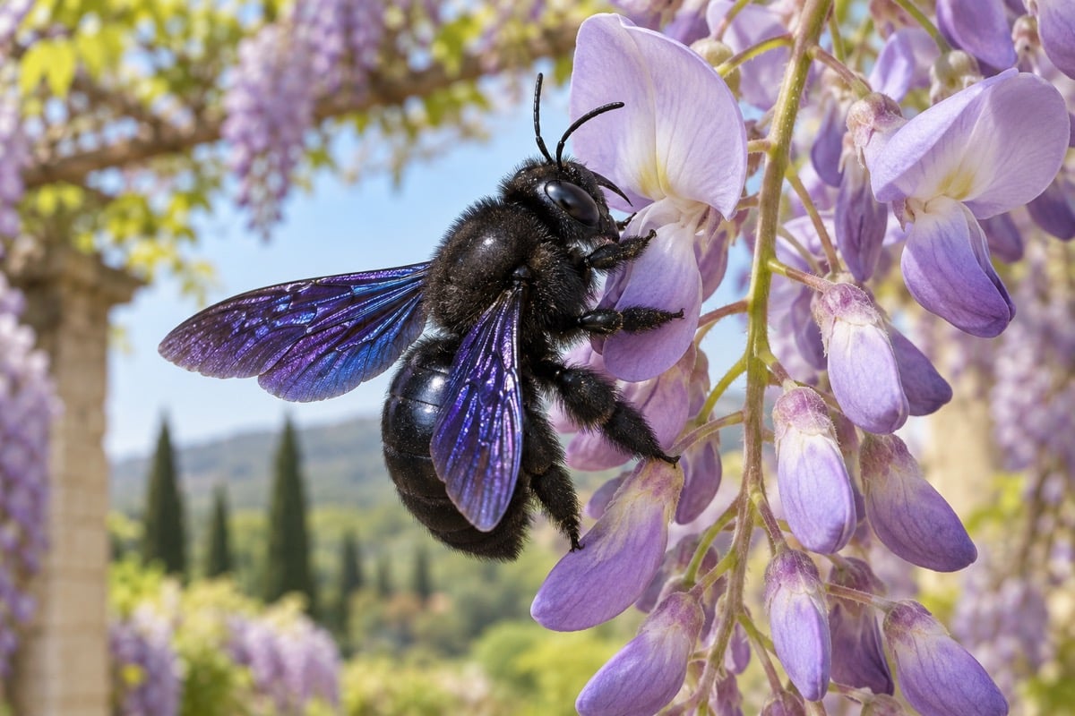 Xylocopa violacea (Violet Carpenter Bee) in its natural habitat