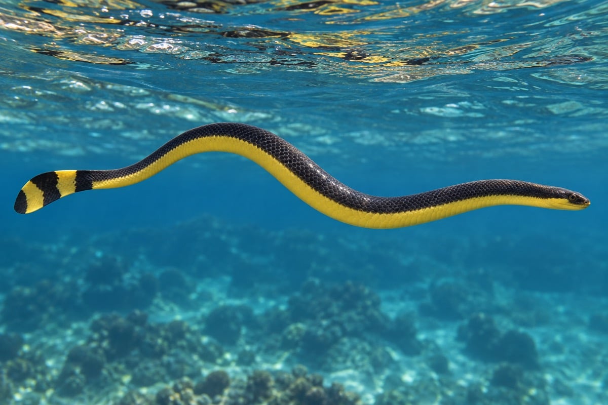 Yellow-bellied Sea Snake in its natural habitat