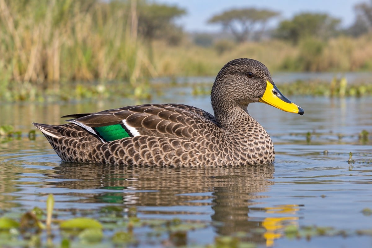 Yellow-billed Duck in its natural habitat