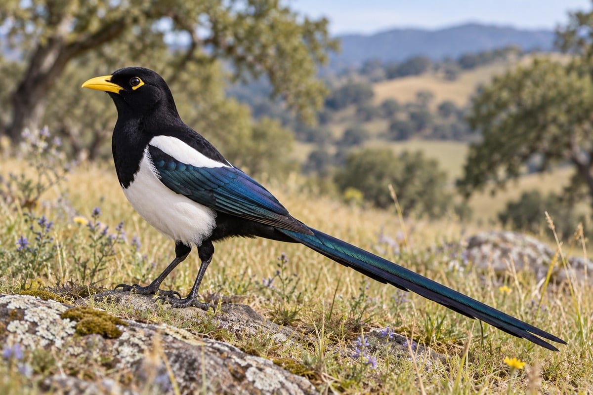 Yellow-billed Magpie in its natural habitat