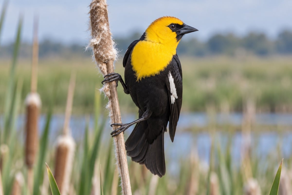 Yellow-headed Blackbird in its natural habitat