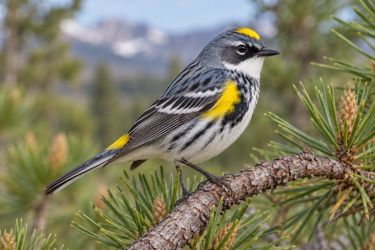 Yellow-rumped Warbler in its natural habitat