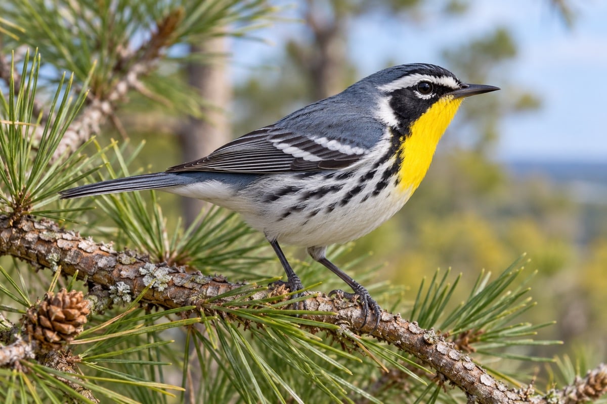 Yellow-throated Warbler in its natural habitat