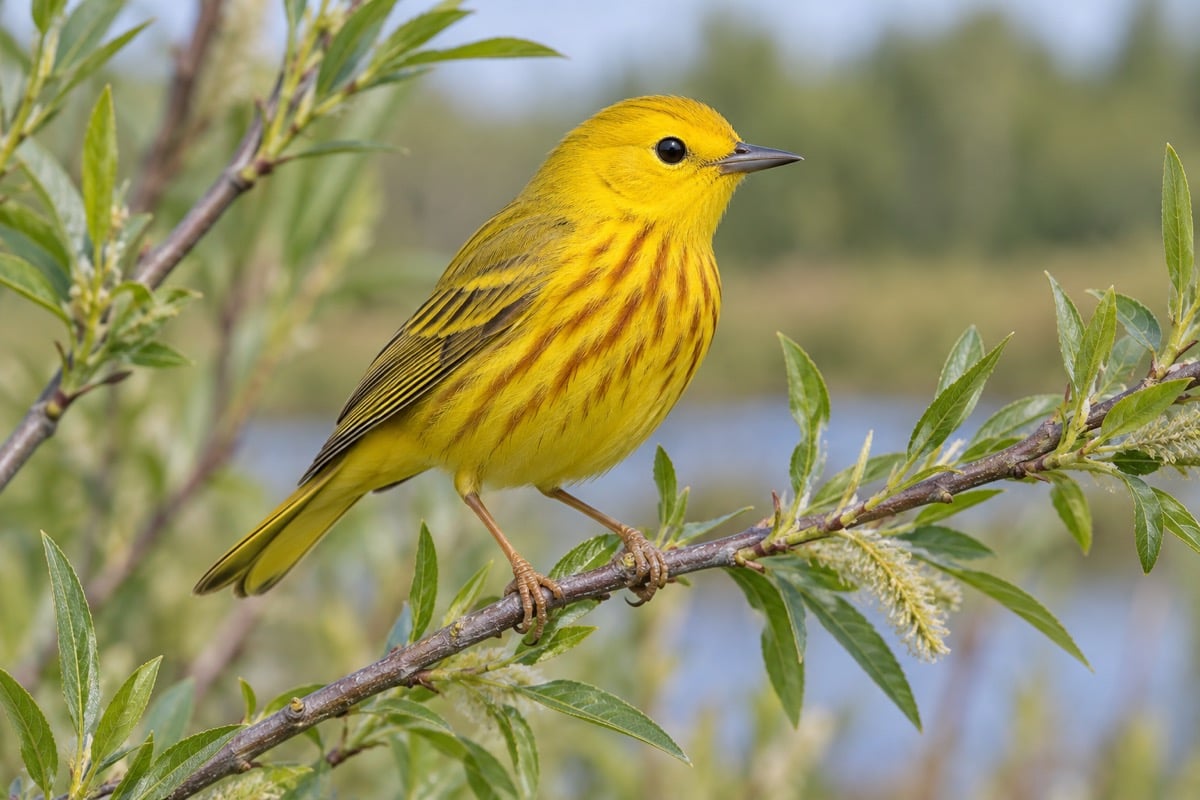 Yellow Warbler (Northern Yellow Warbler) in its natural habitat