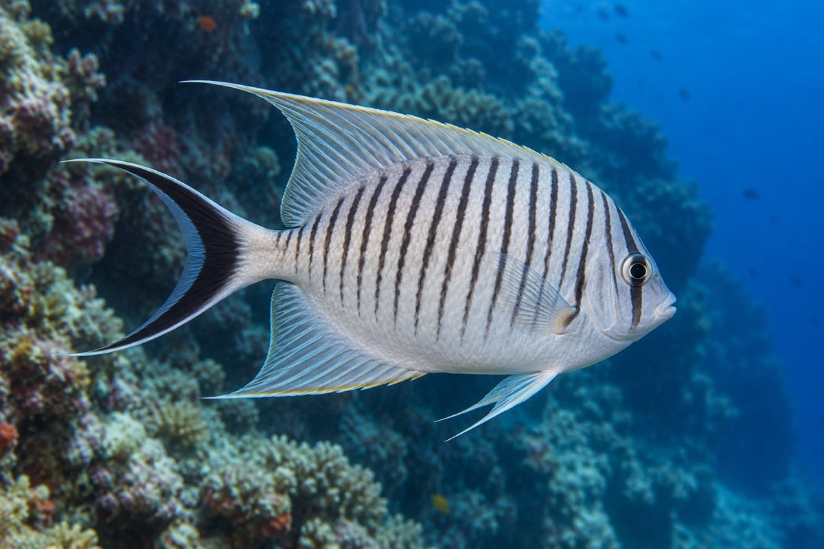 Zebra Angelfish in its natural habitat