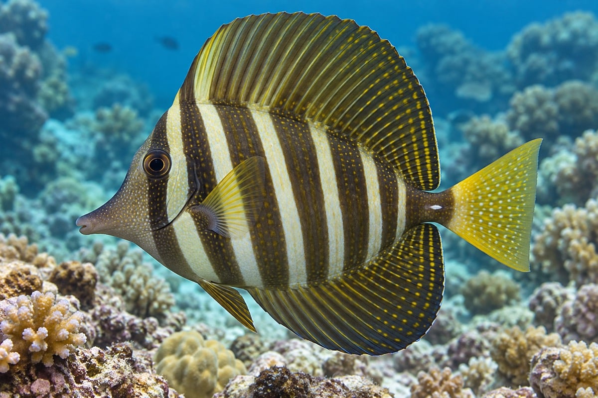 Zebrasoma velifer (Sailfin Tang) in its natural habitat